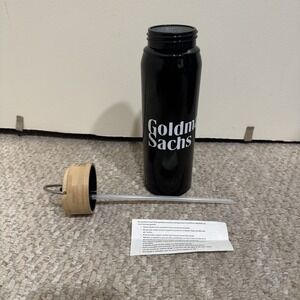 Goldman Sachs Logo Insulated Stainless Steel Black Water Bottle - New